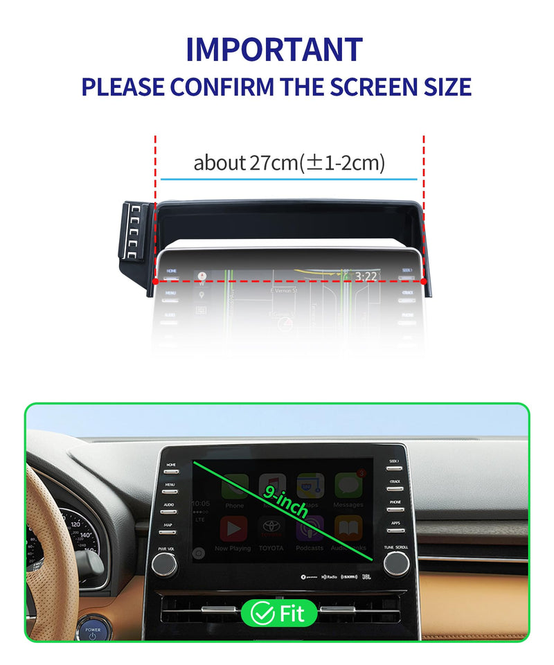 Auto Clamp Car Phone Holder for Toyota Avalon 2019-2022, 9" Screen Mount | Universal Mechanical Clip Cell Phone Mount Accessories Fit iPhone Android,Automobile Cradle GPS Dashboard Navigation Bracket