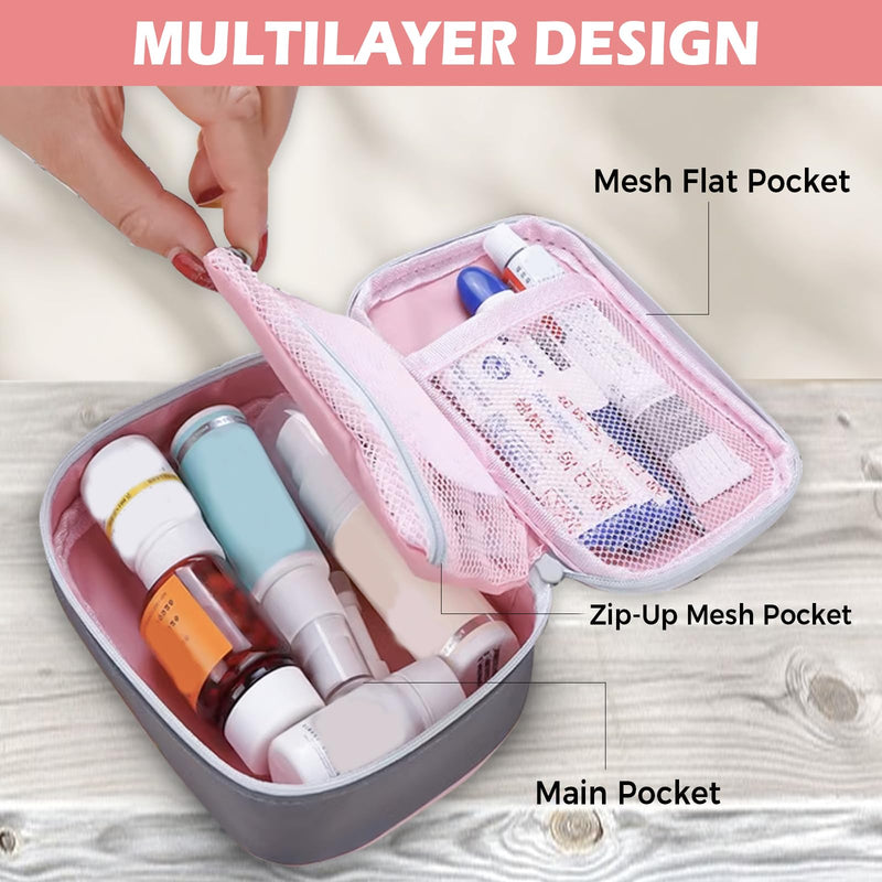 Pack of 2 Medical Bag, Oxford Fabric Medical Bag, Comfortable Travel Medicine Bag for Emergencies, Portable Small Medicine Holder, Empty Travel Pharmacy Bag, Square Organiser for Travel, Home, School,