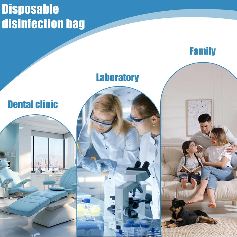 Pack of 200 Sterilisation Bags, Disposable Self-Adhesive, Autoclave Seal Sterilisation Bags, for Dental Tools, Tattoos or Manicures (90 x 260 mm)