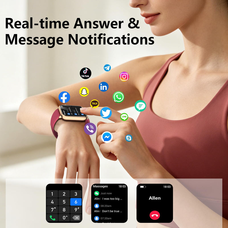 1.91" Smart Watch, Fitness Tracker, 3 Bands (1 Metal & 2 Silicone) | Premium Smartwatch for Men Women: Bluetooth Call, Heart Rate Sleep SpO2 Monitor, 315mAh Battery, 100+ Sports, iOS Android Gold