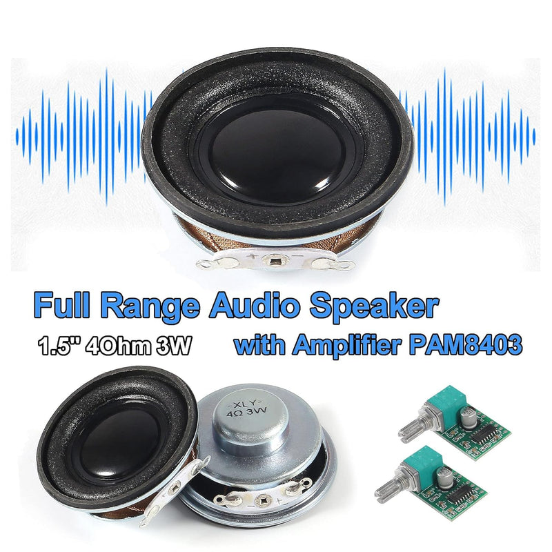 ALAMSCN 2 x 1.5 inch 4 Ohm 3 W loudspeaker audio speaker mini speaker + 2 x PAM8403 digital audio amplifier board module 2pcs 1.5"+PAM8403