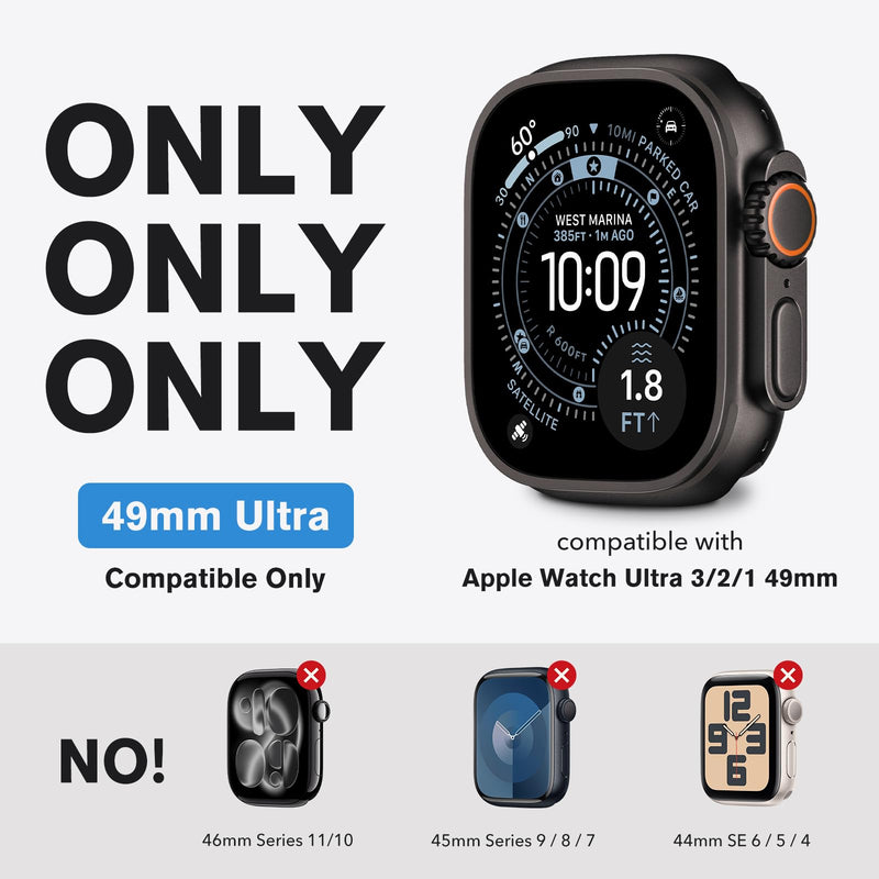 amBand Bands Case Screen Protector Compatible with Apple Watch Ultra 3/2/1 49mm for Men, M3 Rugged Protective Case with Band and 9H Tempered Glass for iWatch Ultra 49mm Men Red 49mm - Ultra 3/Ultra 2/Ultra