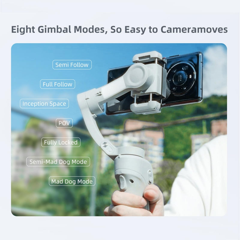 Phone Gimbal Stabilizer 3-Axis Foldable Gimbal for Video Recording with Face Trakcing TikTok YouTube Vlog Stabilizer for Android and iPhone 15/15 Pro Max/14/14 Pro GIMBAL 3