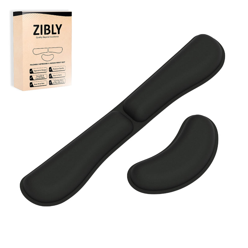 Ergonomic Gel Keyboard Wrist Rest & Mousepad Rests for Computer, Silky Memory Foam for Typing, Laptop Keyboard and Mouse Desk Pads Support Hand and Arm, 2 Piece Pad for Office and Travel Black Combo