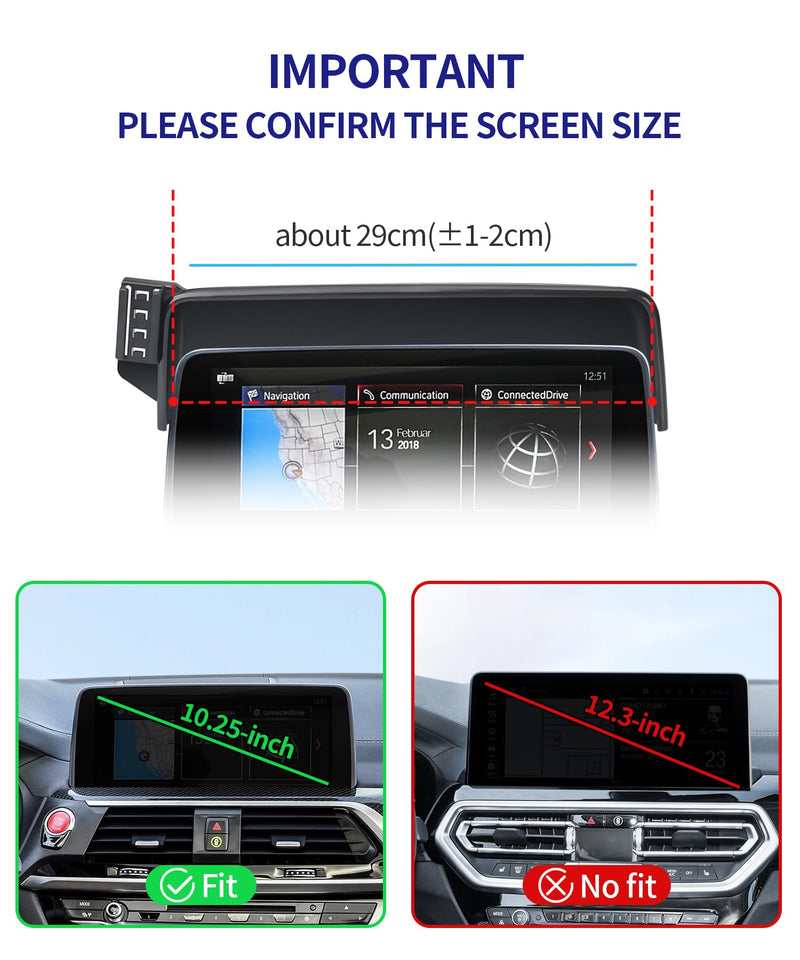 Auto Clamp Car Phone Holder for BMW X3/X4 2019-2021, 10.25/10.3" Screen | Universal Mechanical Clip Cell Phone Mount Accessories Fit iPhone Android,Automobile Cradle GPS Dashboard Navigation Bracket 10.25/10.3-inch for 2018-2021 X3/ 2019-2023 X4