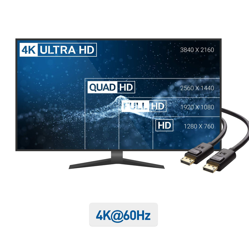 Cable Matters HDMI to DisplayPort Adapter with 4K Video Resolution Support & DisplayPort Cable (DP to DP Cable) 6 Feet