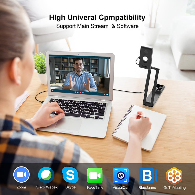 VS5 Document Camera for Teachers, USB Visualizer A3-Size, 2K Webcam with Microphone for Remote Teaching & Live Streaming-Windows, macOS, ChromeOS