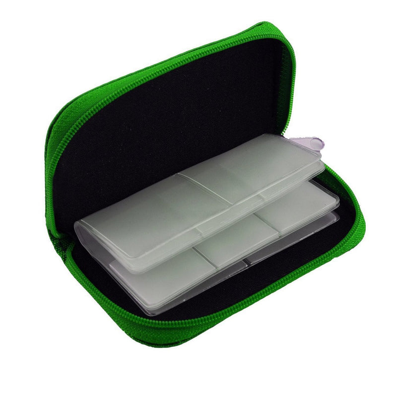 [2-Pack] Memory Card Case - Carrying Case Suitable for Micro SD, Mini SD and 4X CF, Card Holder Bag Wallet for Media Storage Organization (Blue+Green) Blue+Green