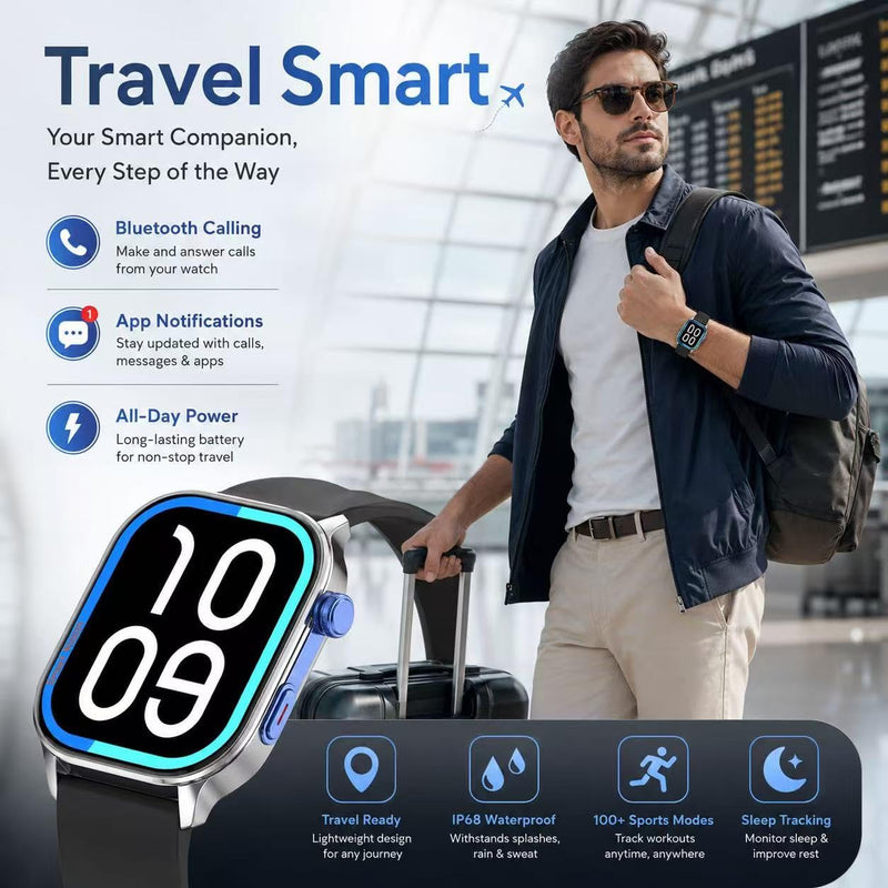 LC212 AI Smartwatch with App Downloads, 32GB Storage, Custom Watch Faces, Voice Assistant, Music & Video Support, 2.04" Full Display, Health Tracking & 100+ Sports Modes BLACK