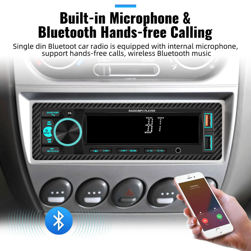 [AUSTRALIA] - UNITOPSCI Single Din Bluetooth Multimedia Car Stereo Radio Bluetooth Hands-Free Calling Audio Receiver FM Radio Car MP3 Player AUX in/Dual USB Port Digital Media, Fast Charging LCD Digital Radio 1 Din MP3 Player 