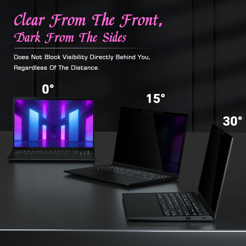 PYS Magnetic 14 Inch Laptop Privacy Screen(16:9 Aspect) - Computer Screen Privacy Shield, Anti-Glare Blue Light Filter, Detachable Privacy Screen Protector for Lenovo Thinkpad, HP Elitebook, Dell 14 Inch (16:9)