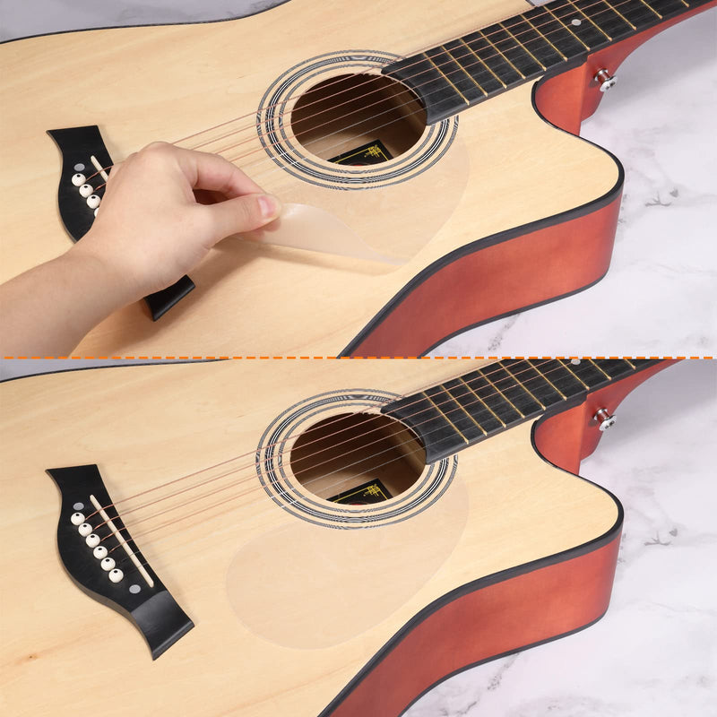 [AUSTRALIA] - PATIKIL Acoustic Guitar Pickguard Fit 41 Inch Self Adhesive Right Handed Acoustic-Electric Guitar Parts Water Drop Shape White Grey 