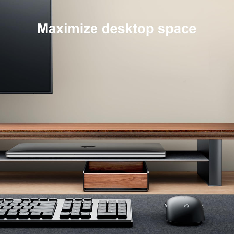 UPERGO Walnut Headphone Stand for Desk, Desk Tray Organizer, Nightstand Organizer