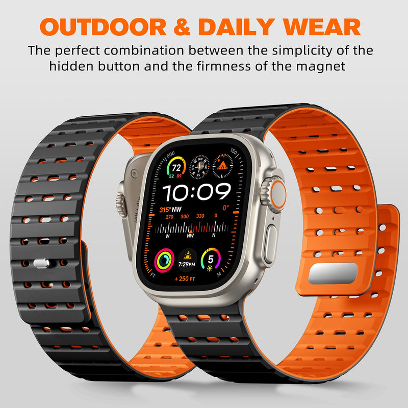 Bandletic Magnetic Band and FKM Rugged Strap Compatible with Apple Watch