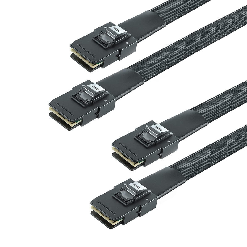 SFF-8087 to SFF-8087 6G Internal Mini SAS Cable, Compatible with PCI Express Controller or RAID, 100-Ohm, 1-m(3.3ft), 2 Pack Straight 1m