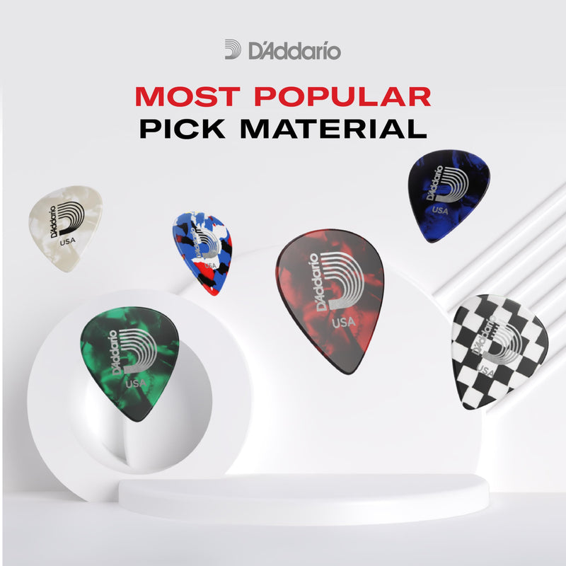 D'Addario Black Celluloid Guitar Picks, 100 pack, Heavy 100-pack 1mm-Heavy