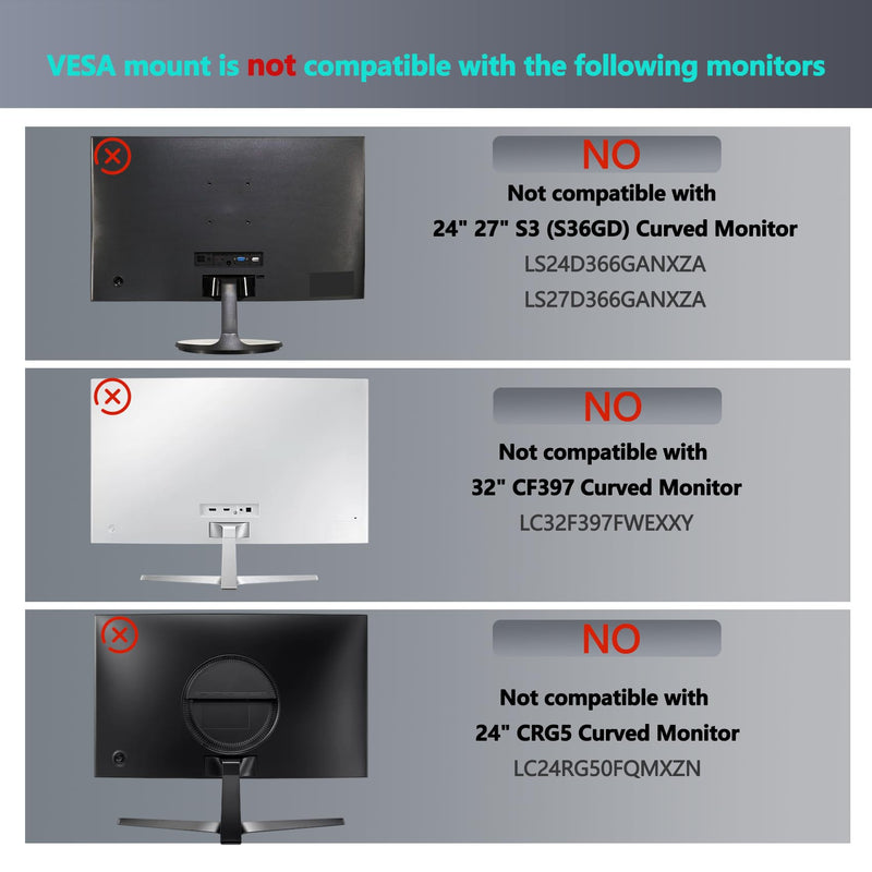 S39C VESA Adapter Compatible with Samsung 27" 32" S39C T55 Monitor | S27C392EAN Mount Adapter C27T550FDN VESA Adapter for LC27T550FDNXZA, LS27C394EANXGO, LS27C392EANXGO, LS32C392EANXGO Monitor）