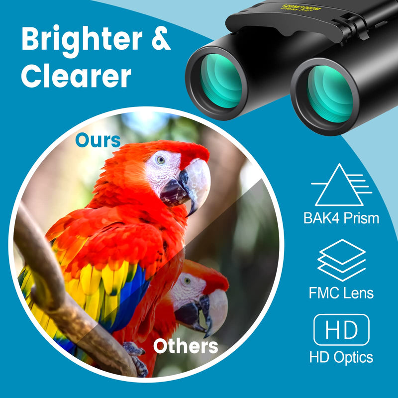 [AUSTRALIA] - 12X25 Mini Pocket Binoculars Compact, Small Lightweight Foldable for Adults Kids Bird Watching, Travel, Opera Concert, Hiking, Cruise, Football Game Green 12X25 Black 