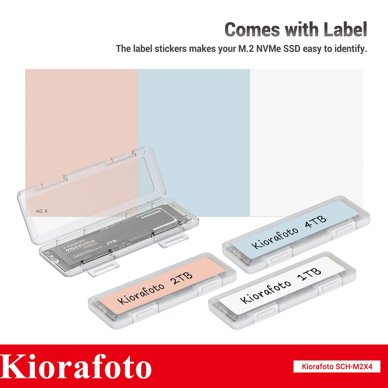 Hard + Clear：Hard M.2 SSD Holder with 4 Pack Clear Plastic SSD Cases