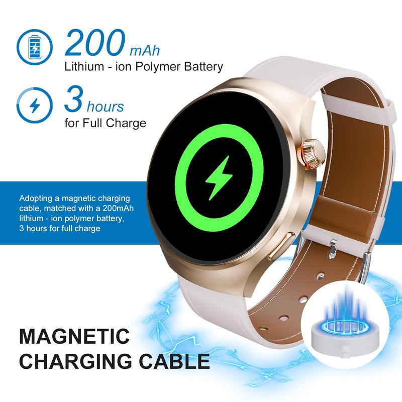 Watches for Women,Compatible with iPhone/Android Phones,Women Smart Watches,with Heart Rate/Sleep/Spo2 Monitor,Sports Watch,Waterproof Fitness Smartwatch (Gold) Gold