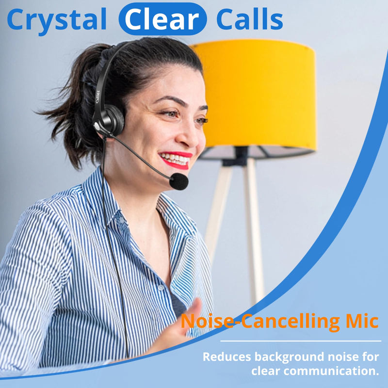 [AUSTRALIA] - Callez RJ9 Phone Headset with Mic Noise Cancelling, Office Telephone Headset with Quick Disconnect Cord Compatible with Cisco IP Phones 7940 7941 7942 7945 7960 7962 7965 7821 7841 8811 8841 8845 8851 