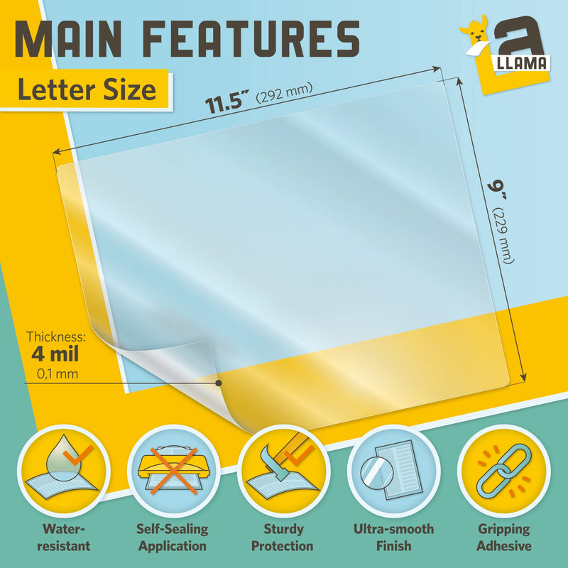 Self Adhesive Lamination Sheets, 9 x 11.5 Inches, 4 Mil Thick, Suited for Letter Size Self Seal Laminating Sheets 8.5 x 11, 20 Pack Letter Size, 20 PCs