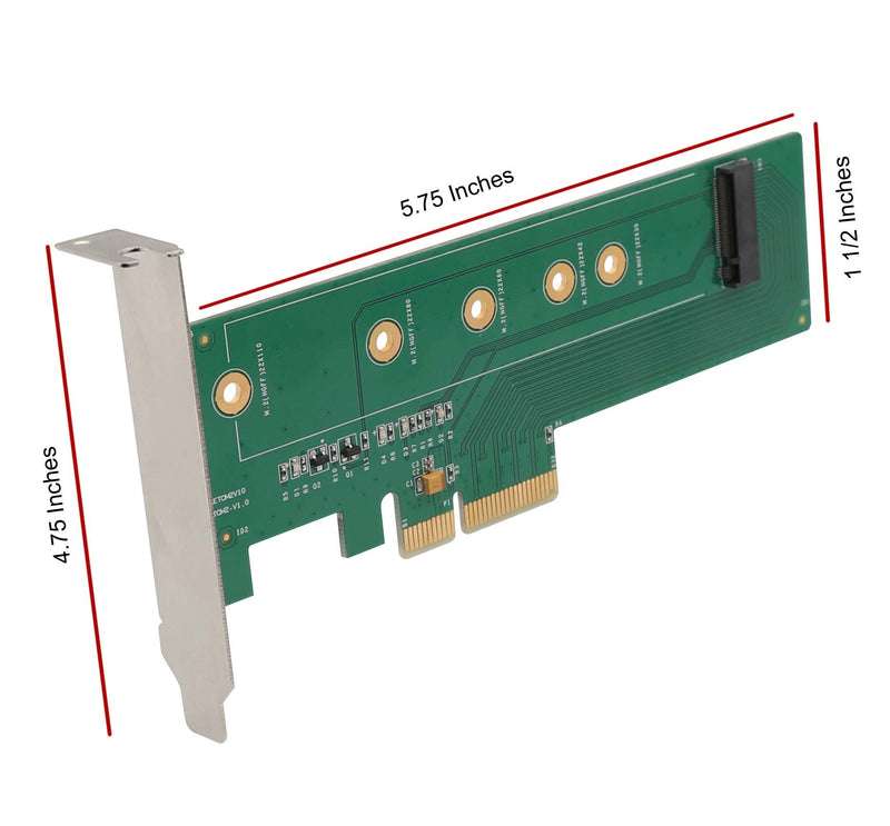 I/O Crest M.2 NGFF PCIe SSD to PCI Express 3.0 x4 Host Adapter Card - Support M.2 M-Key PCIe (NVMe or AHCI) Type 22110, 2280, 2260, 2242