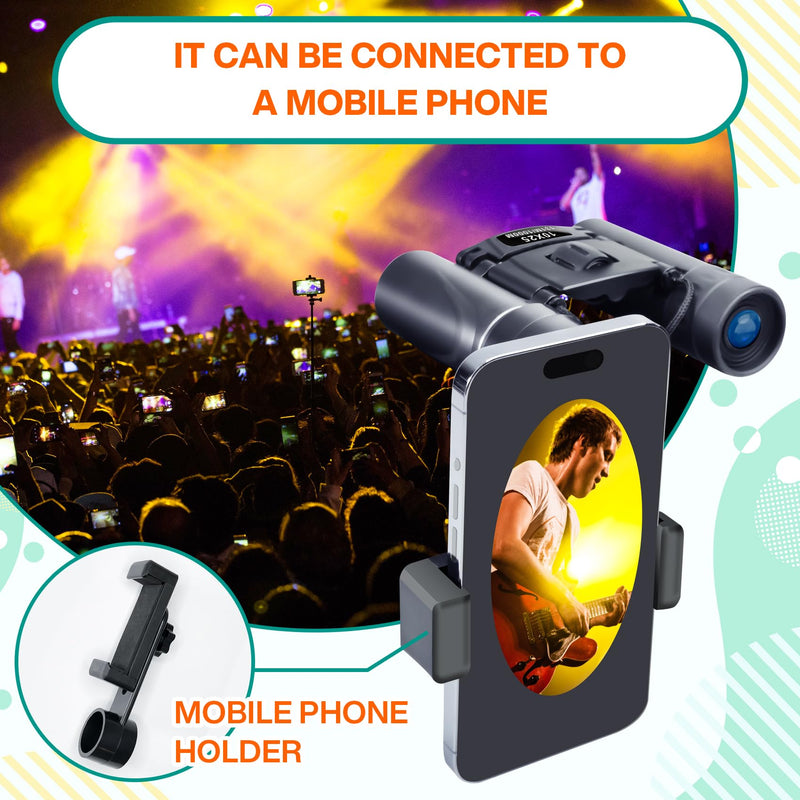 (2 Pack) 10x25 Compact Binoculars for Adults Kids, Binoculars for Concerts and Bird Watching Cruise Ship Essentials Hunting,Waterproof Binoculars with Low Light Night Vision 2 Pack