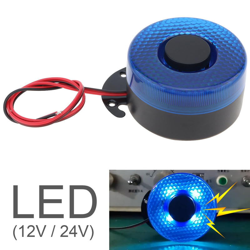 Alert Siren, 12V/24V 6 Tone Car Alarm Auto Warning Siren Horn for Motorcycle Car Vehicle, 105dB Buzzer Horn Alarm Siren with LED Light