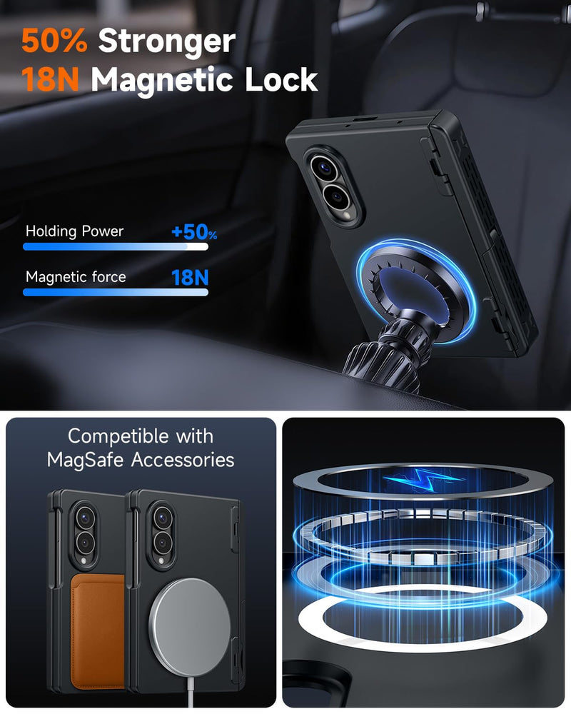 seacosmo for Samsung Galaxy Z Fold 8 Case with Stand Privacy Screen Black | Built-in Tempered Glass Protector, Hinge Protection, Kickstand, Magnetic, Full Body Phone Case for Galaxy Z Fold 8 (2026) Black Privacy