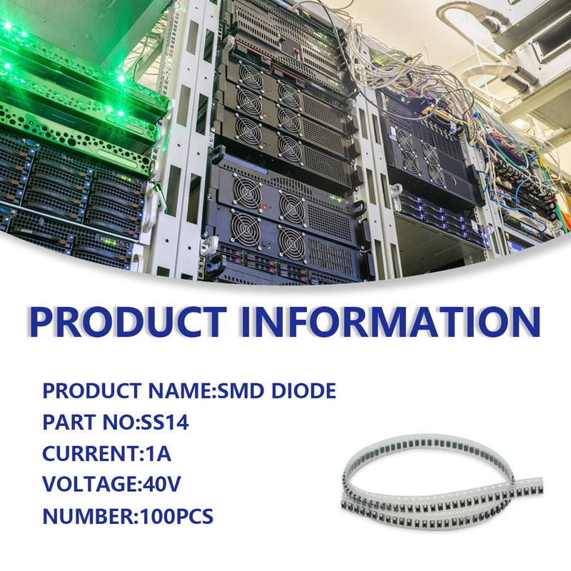 Innfeeltech Pack of 100 SMD Schottky Diodes SS14 (DO-214AC) SMA Surface Mount Schottky Barrier Rectifier 1A 40V