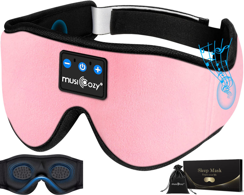 MUSICOZY Sleep Headphones Breathable Bluetooth 5.4 Headband 3D Sleeping Headphones, Wireless Eye Mask Sleep Earbuds for Side Sleeper Women Office Air Travel Cool Tech Gadgets Unique Gifts