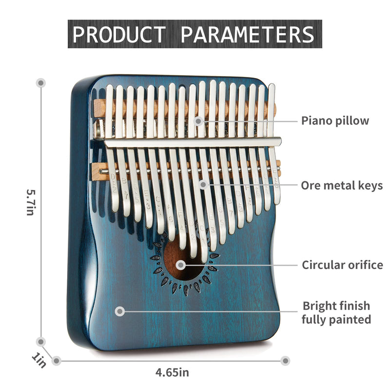[AUSTRALIA] - Kalimba Thumb Piano 17 Keys, Portable Mbira Finger Piano Gifts for Kids and Adults Beginners (blue) blue 