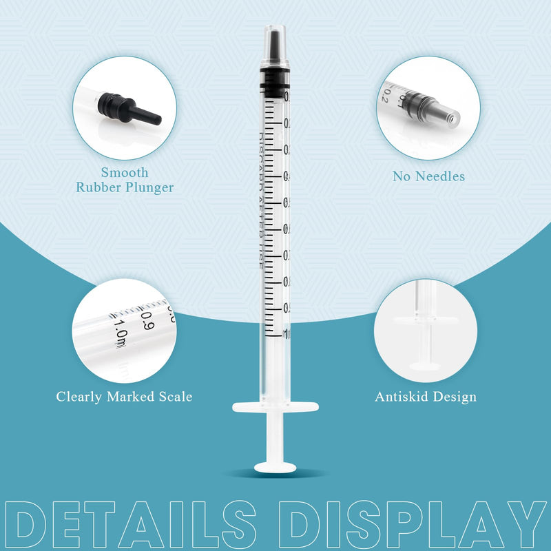 Pack of 10 1 ml Syringes Colostrum Syringe Disposable Syringes, Plastic Syringes with Caps Without Needle, Dosing Syringe for Refilling and Measuring Liquids, Laboratories, Animal Feeding 10 Stück 1ml