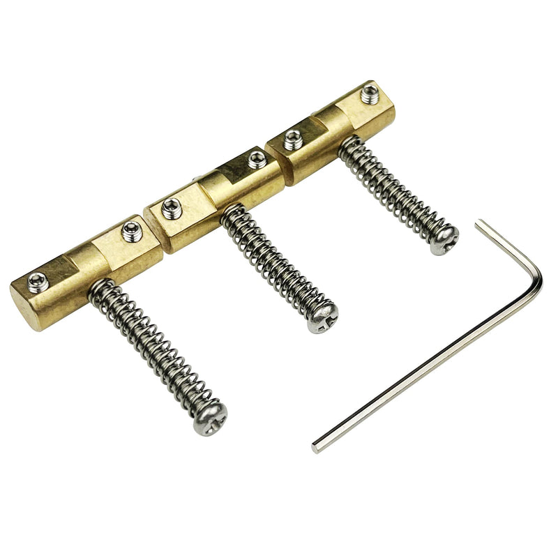 [AUSTRALIA] - Kaynes Compensated Brass Saddles Set (3Pcs) - 10.8mm Bridge Saddle for Fender 52 62 Telecaster Tele Vintage Electric Guitar Replacement Part 