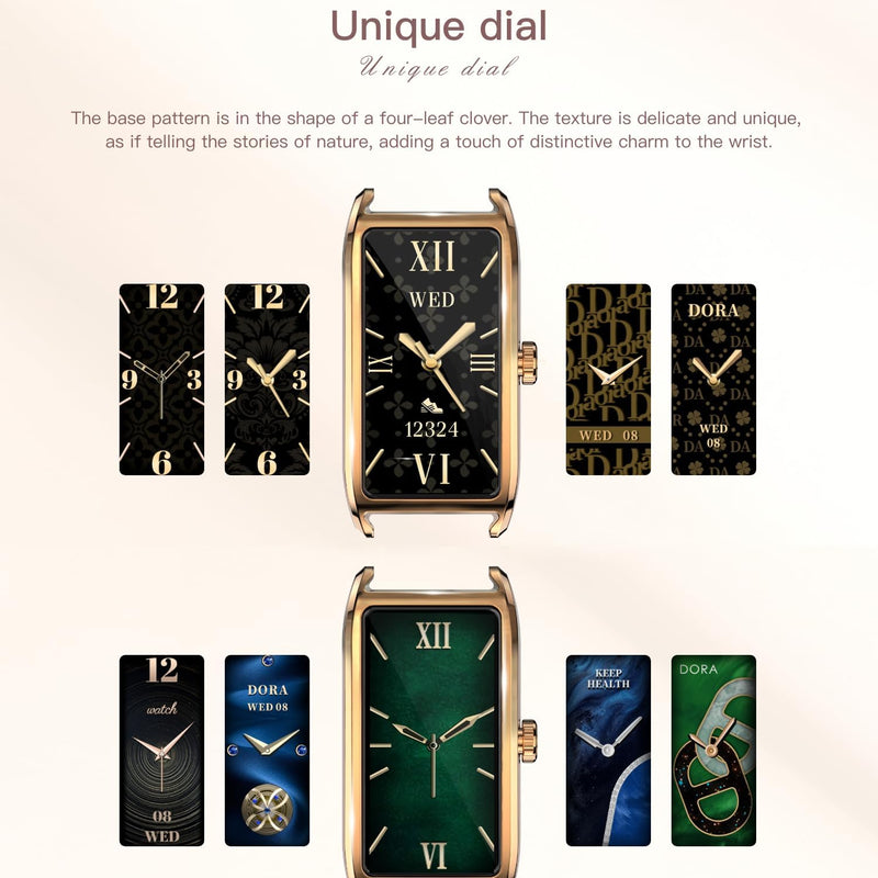 Fitness Tracker for Women Ladies Fitness Watch Dressy Leather Strap Alloy Case Luxury Fashion Heart Rate Monitor Sleep Tracker Pedometer Step Counter Waterproof Elegant Smart Watches for Womens Rose Gold Light Brown