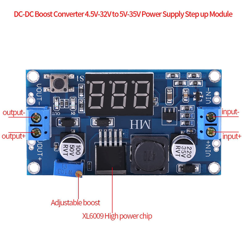 Watris Veiyi Voltage Regulator Adjustable, DC-DC 4.5V-32V to 5V-35V Converter, Step Up Module Boost Converter, Power Supply