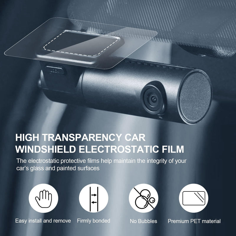 Car Windshield Electrostatic Film and Double-Sided Sticker Adhesive Pad for Mounting Dash Cam Reflective Clear Static Cling Window Stickers,Scratch-Proof & Residue-Free Car Shield Decal (6x8+6x11cm) 6x8+6x11cm