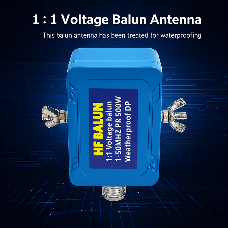 [AUSTRALIA] - Upgrade Balun Antenna 1:1 Dipole Antenna Shortwave Radio Antenna 1-50MHz 500Watt Balun for Ham with UHF Female (SO-239) Connector 1:1 Balun Antenna 500W 