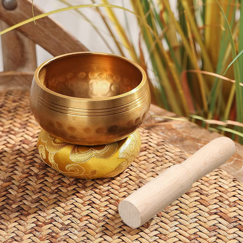 Tibetan Singing Bowl Set - Meditation Sound Bowl Cushion with Wooden Striker for Yoga, Meditation & Relaxation, Mindfulness,Chakra Healing, Stress Relief, Self-Regulation (3 inch) 3 inch