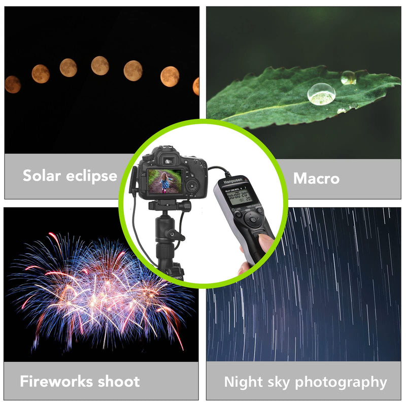 [AUSTRALIA] - Intervalometer HANPUSEN Camera Timer Remote Shutter Release Time Lapse for Nikon D3, D4, D4s, D5, D6, D800, D850, D800E, D810, D810A, D700 N8 for Nikon 