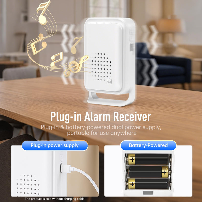 Driveway Alarm – 1200 ft Range Wireless Outdoor Motion Sensor, Dual-Tech PIR + Microwave, 17 Chimes, IP64 Weather-Resistant, Mute & Vibration (1 Receiver+ 1 Sensor) 1 Receiver+ 1 Sensor