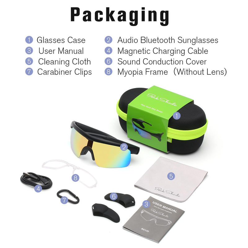 Bluetooth Sunglasses, Polarized UV400 Open-Ear Audio Glasses | Smart Glasses, 8H Playtime, Hands-Free Calls, Music & Voice Control, 52g Lightweight TR90 Frame, IPX5 Waterproof Sport Fit Orange/Orange