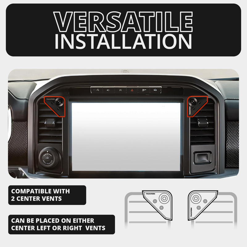 Tackform Link Vent Mount Universal Phone Holder - Compatible with BlueCruise, 2021-2025 Ford F150 & Raptor, 2023-2025 Ford Super Duty | Aluminum | Zero Slip | 3.5" Arm | Black
