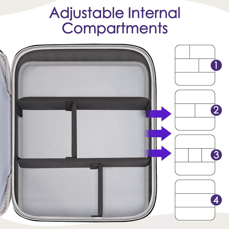SNIGJAT Audio Mixer Case (Size:15.5"x 13" x 6"), Protective DJ Mixer Bag with 10mm Padding, Large-Capacity Recording Equipment Bag Soft with Adjustable Storage for Cables, Podcast Gear and Mics, Gray Grey