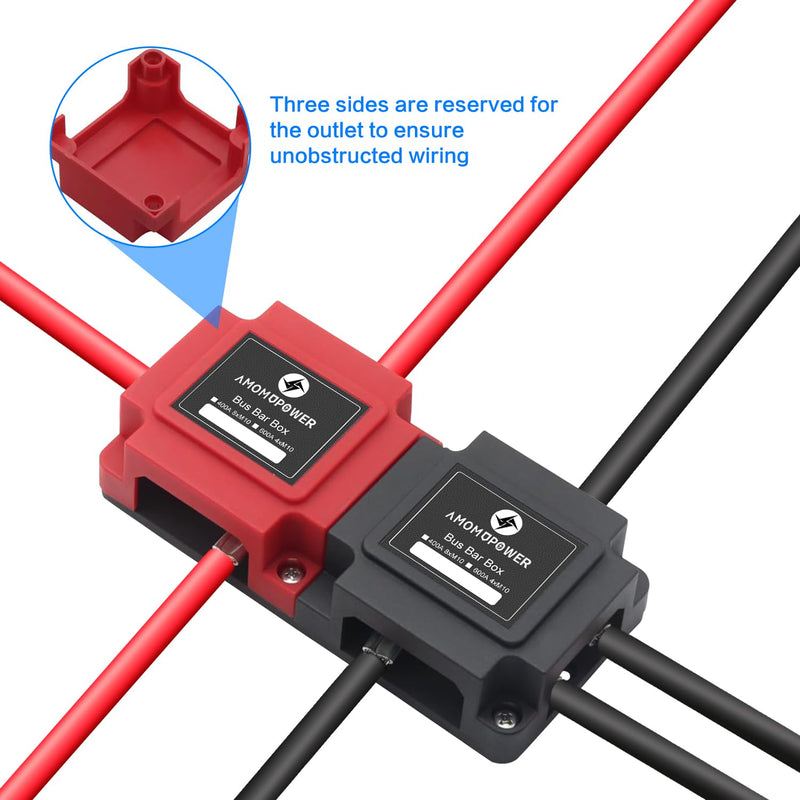 600A Bus Bar 12V Waterproof Power Distribution Block with 4 x M10(3/8") Terminal Studs Heavy Duty Marine Bus Bar Module Design for Automotive RV Car Marine Truck Boat 600A