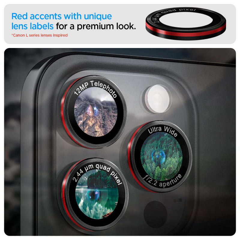 Spigen Camera Lens Screen Protector [GlasTR EZ Fit Optik Pro] Designed for iPhone 15 Pro Max/iPhone 15 Pro/iPhone 14 Pro Max/iPhone 14 Pro [Case Friendly] - L-Series [2 Pack]