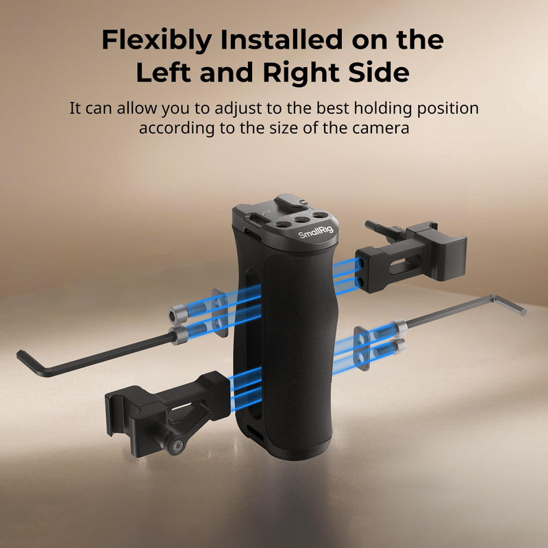 SmallRig Mini NATO Side Handle for Camera Cages, Universal Ergonomic Side Handgrip, 43mm Up/Down Adjustable, Bulit-in 1/4"-20 Threaded Hole, Strap Hole, Cold Shoe - 4840