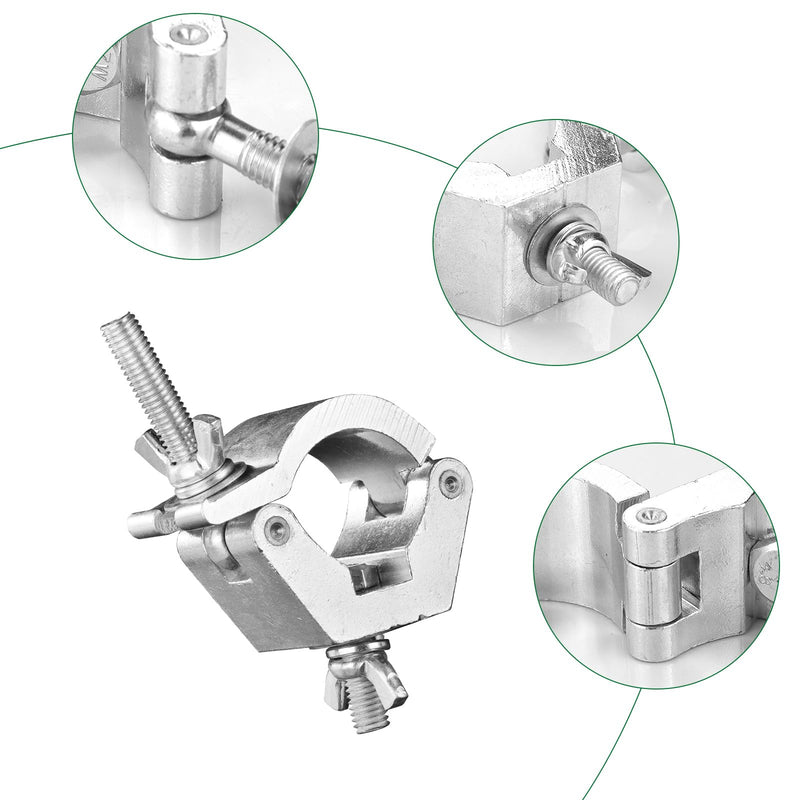 4PackS Stage Light Clamps Hooks Thickened Reinforced, Aluminum Alloy Heavy Duty 220lb/100kg, Fit 1.1~1.26 Inch(28mm-32mm) OD Tube/Pipe for DJ Lighting Par Lights Spot Light 28-32mm&220lb
