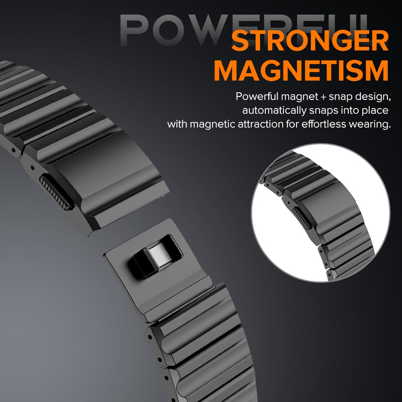 CHANCHY Grade 4 Titanium Silicone Magnetic Band for Apple Watch Bands Men | Titanium Silicone Dual-Layer Link 44/45/46/49mm, Business & Outdoor, Fits Apple Watch Ultra 3/2/1 Series 11 10 9 8 7 6 5 4 SE Titanium Edition, Black-Gray